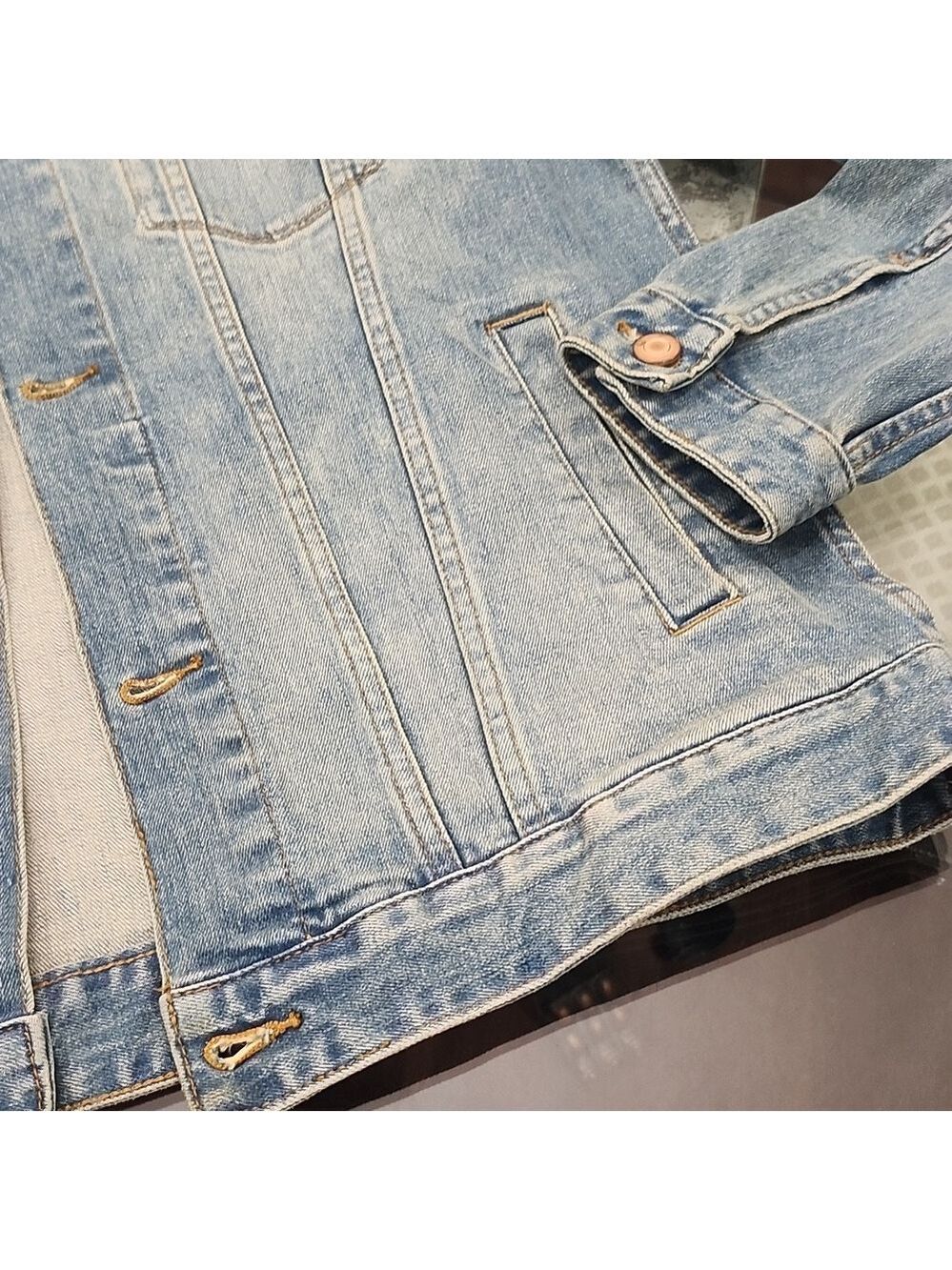Mens Denim Jean Jacket Medium Size - Picture 7 of 14